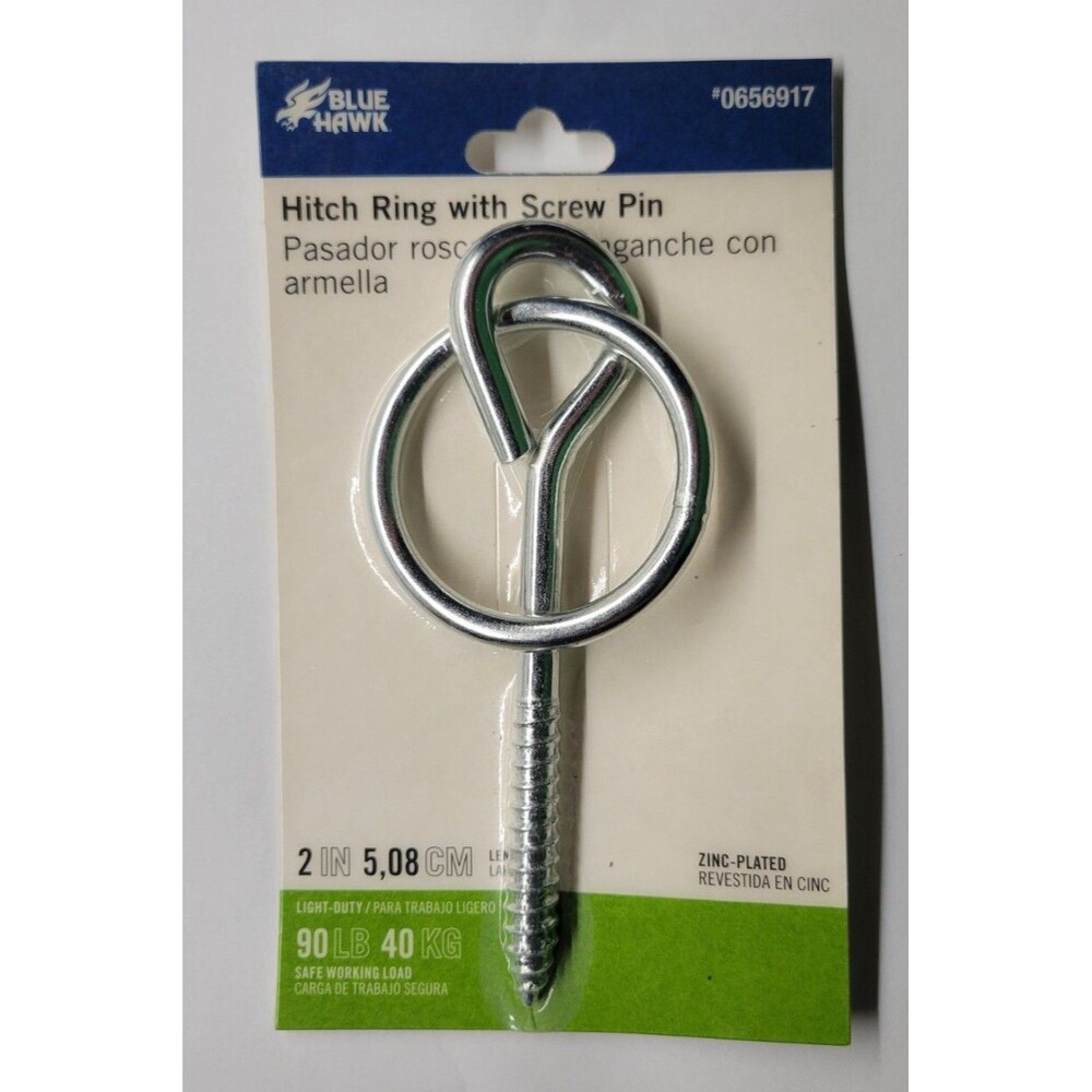 Blue Hawk Hitch Ring With Screw Pin,# 0656917, 2 inch Light Duty-90lb
